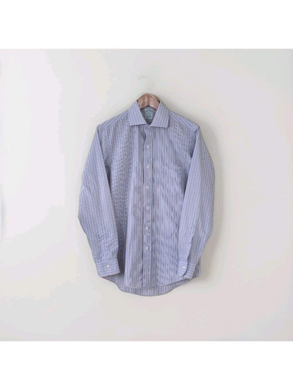 Brooks Brothers Milano Non Iron Shirt Men 15 Striped Supima Cotton Office Travel